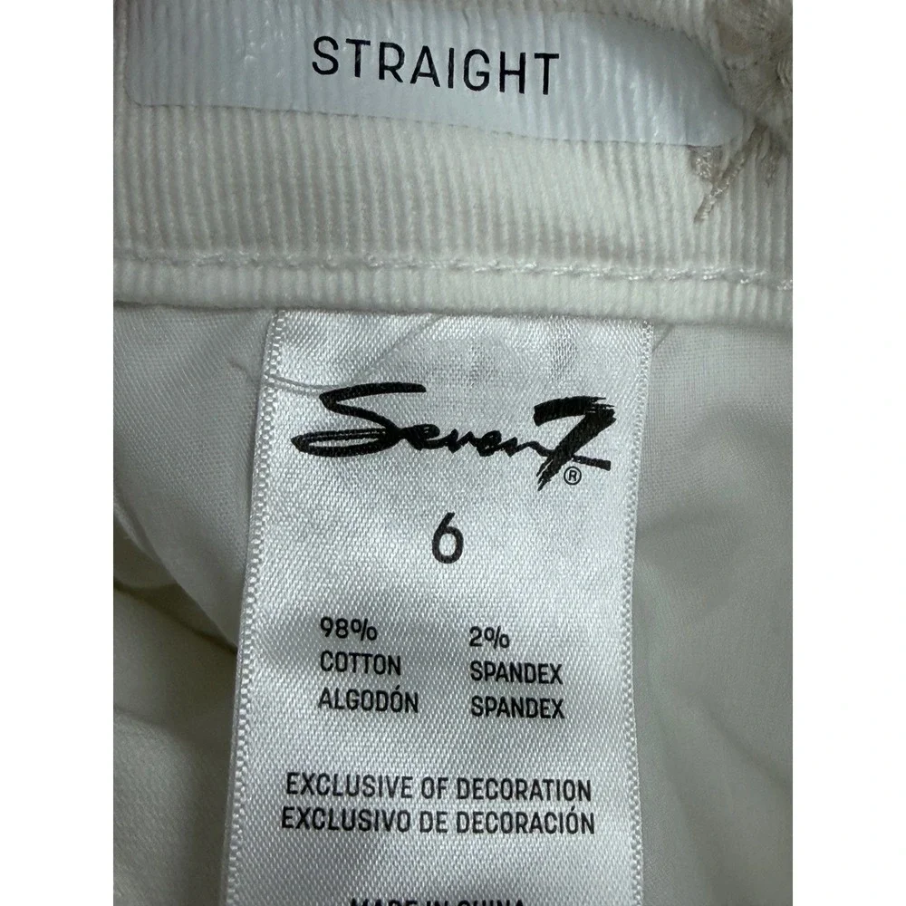 Seven7 Floral Embroidered Skinny‎ Jeans Womens 6 White Excellent High Rise Pants